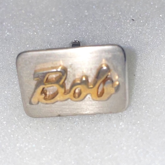 Vintage Monogram Initials BOB SWANK SINGLE‎ Cuff Link Replacement Lost Broken - Picture 1 of 5